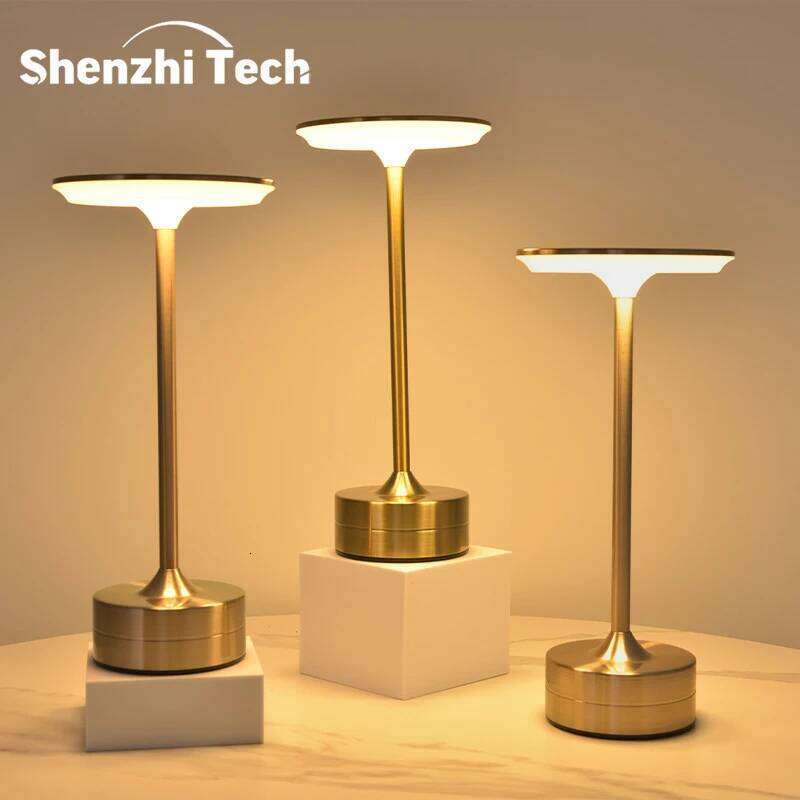 Aluminum Alloy LED Night Light Infinitely Dimmable Decorative Retro Portable Touch Desk Lamp for Gift Camping Home Decor Z260227