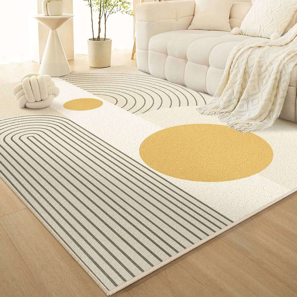 VIKAMA French Cream-Style Carpet, Living Room Sofa, Coffee Table Blanket, Anti-Slip Bedroom Bedside Floor Mat, Home Decoration H260226