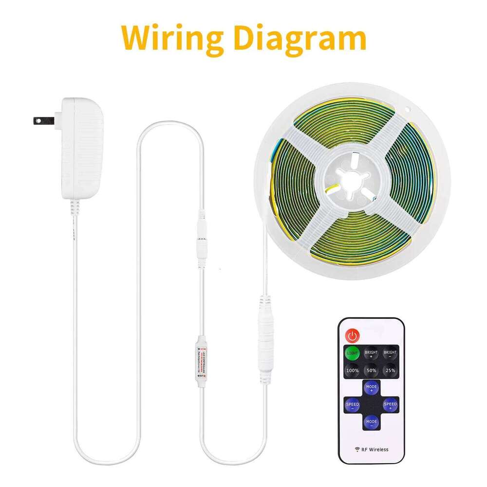 Full Set COB LED Strip Lights RF Remote Dimmable Controller 1600 LEDs High Density 16.4ft Flexible Led Tape Indoor Decor DC12V Z260226