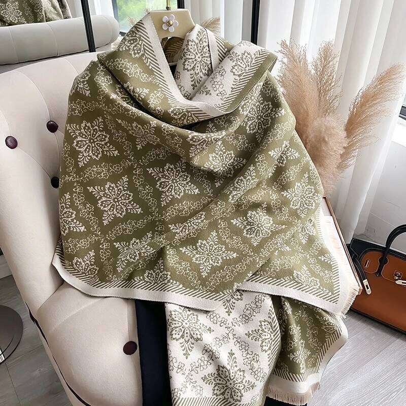 New 2025 Winter Cashmere Scarf for Women Shawl Wrap Female Pashmina Luxury Brand Poncho Thick Blanket Warm Bufanda Echarpe Femme Z260226