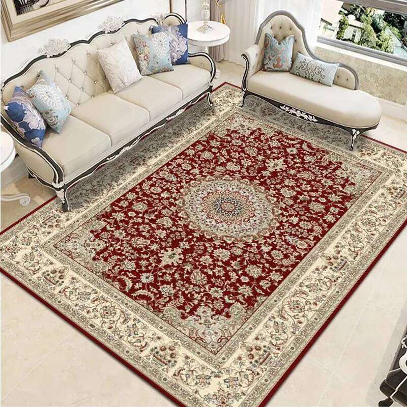 VIKAMA Bohemian Vintage Crystal Flocking Carpet Large Area Living Room Mat Bedroom Office Rug Muslim Prayer Home Decor H260226