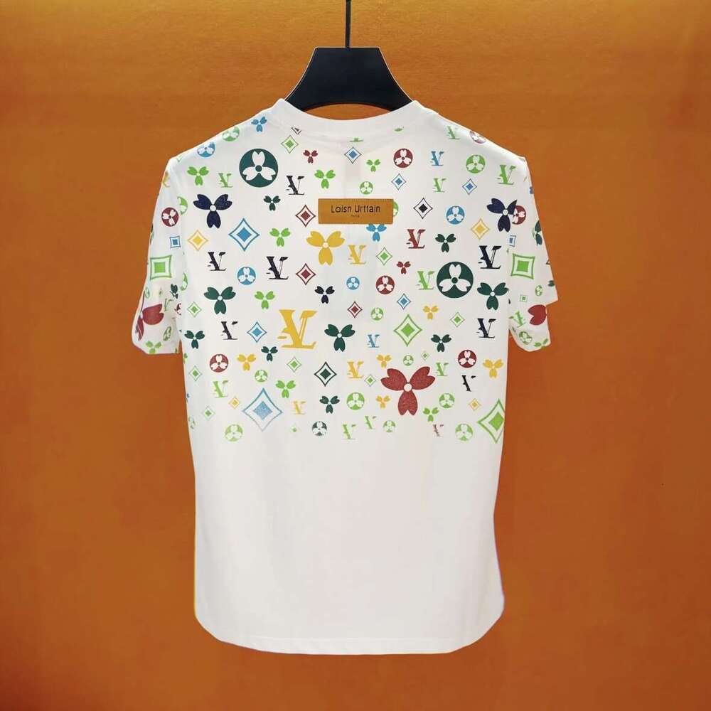 New Trendy Light Luxury Spring Summer Fashion Versatile Colorful Couple Men's Cool Round Neck Short Sleeve