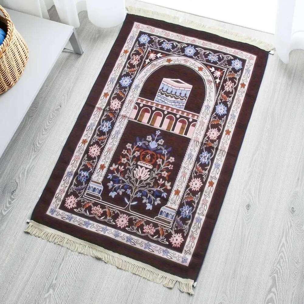 Praying Carpet Fabric Rug Muslim Padded Soft Portable Prayer Mat for Church Hall H260226