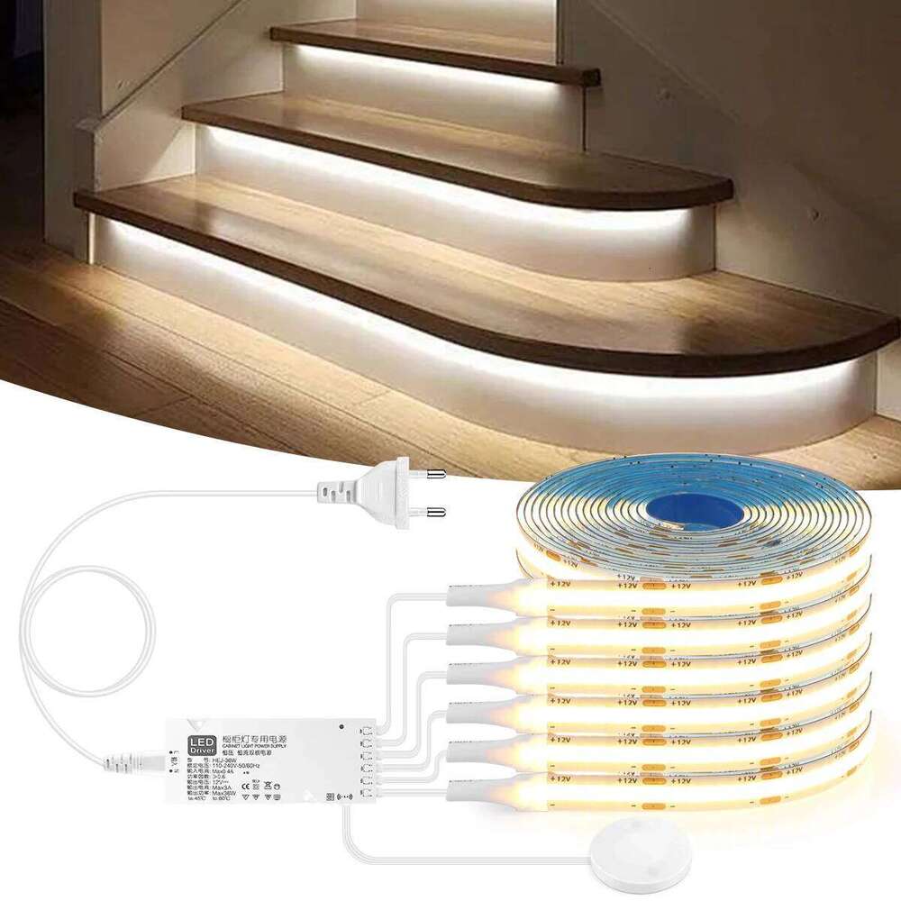 Penetrable Wood COB LED Strip Touch Sensor Light 320Leds/m Warm/Neutral Lights Kitchen Backlight Lighting led lichtstreifen12V Z260226