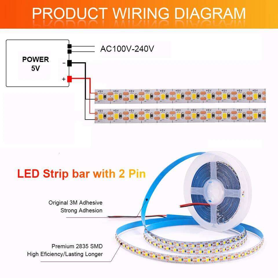 3MM 5MM 8MM Width DC 5V Strip 2835 120LEDs/m 1 LED Per Cut Flexible Tape IP20 Not Waterproof Warm Natural Cool White 1M-5M Z260226