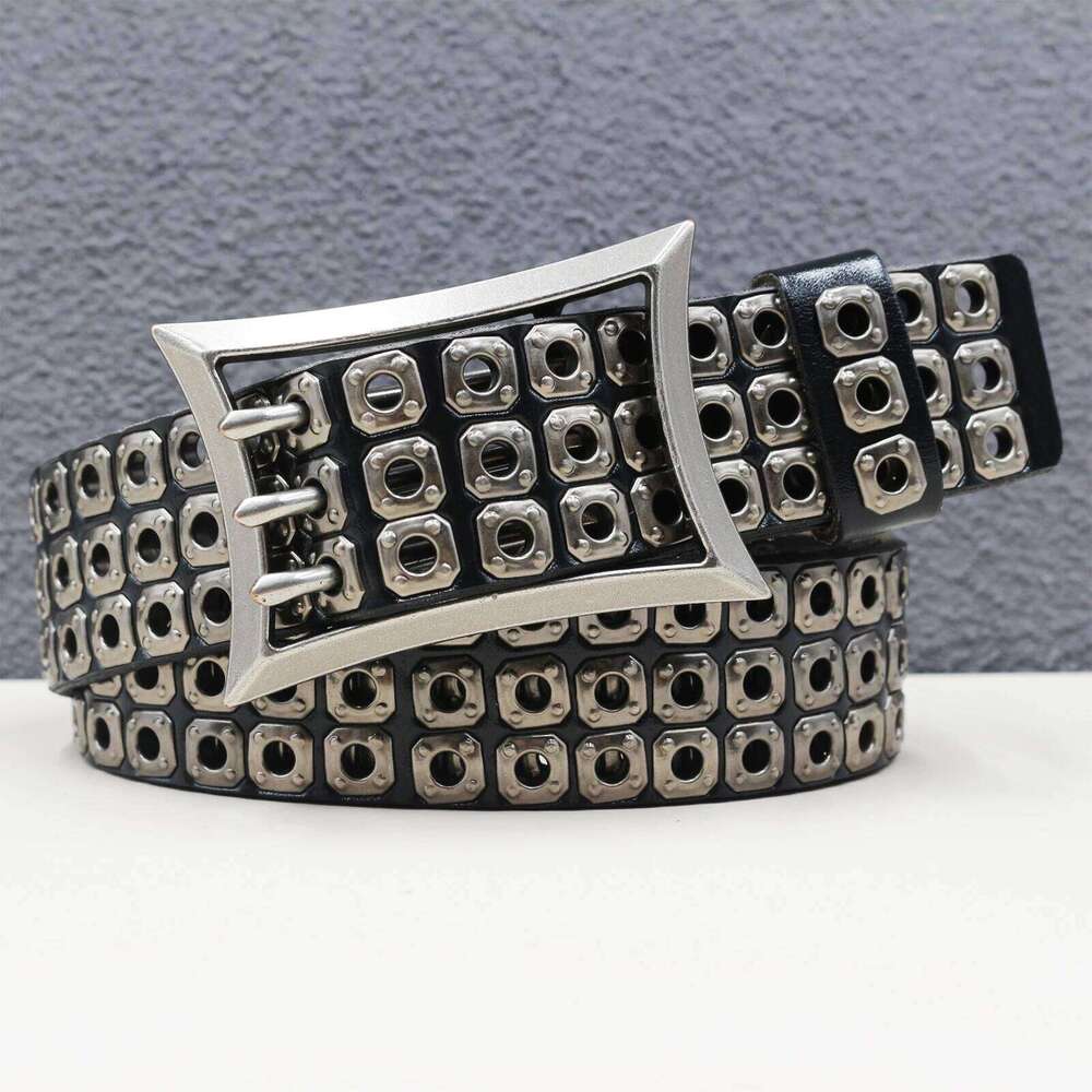 Subculture Gothic Heavy duty Rivet Men&Women's Studded Belt Punk Rock With Genuine Leather Jeans Designer Waist Belts 26W0227