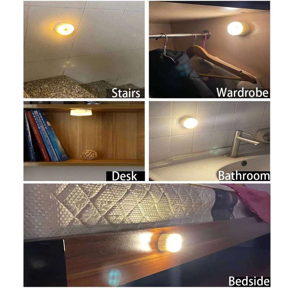 LED Bedside Small Battery Power Night 3 Modes Eye Protection For Kitchen Cabinet Wardrobe Lamp Staircase Closet Light Z260227