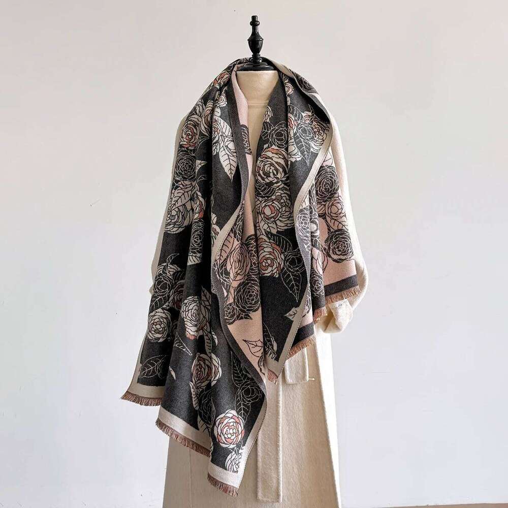 Luxury Winter Cashmere Scarf for Women Warm Thick Pashmina Blanket Poncho Female Shawl Wrap New Design Z260226