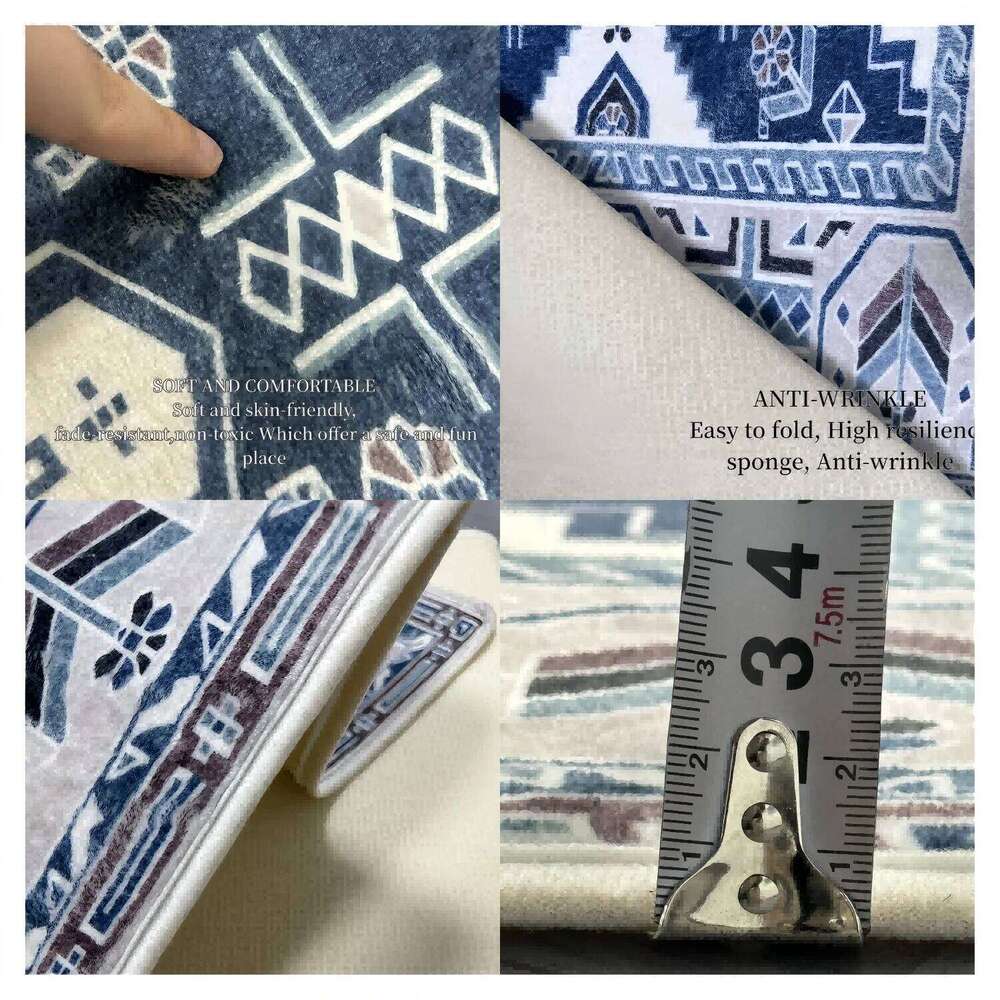 VIKAMA Rug For Flannel Cream Wind Solid Color Black And White Diamond Lattice Bed Bedroom Window Carpet H260227 - view 7
