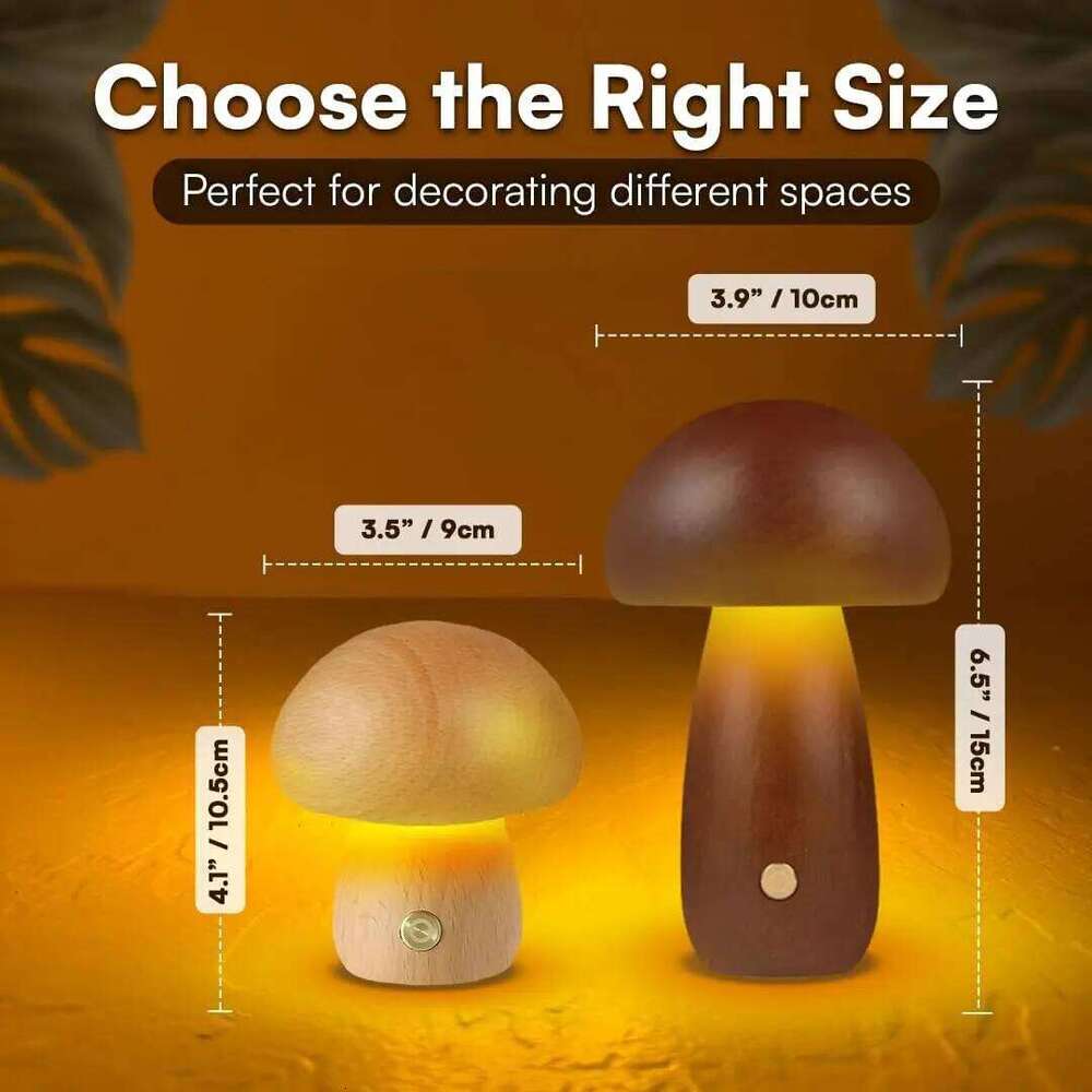 Rechargeable Night light, Dimmable Touch Control lamp, Creative Mushroom Desk for home bedroom bedside light Z260227
