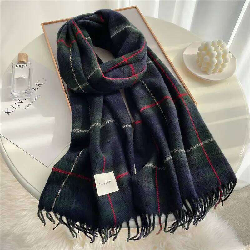 Luxury Plaid Print Warm Travel Scarf Women Cashmere Winter Pashmina With Tassel Shawl Wraps Bufanda Long Casual Echarpe New Z260226