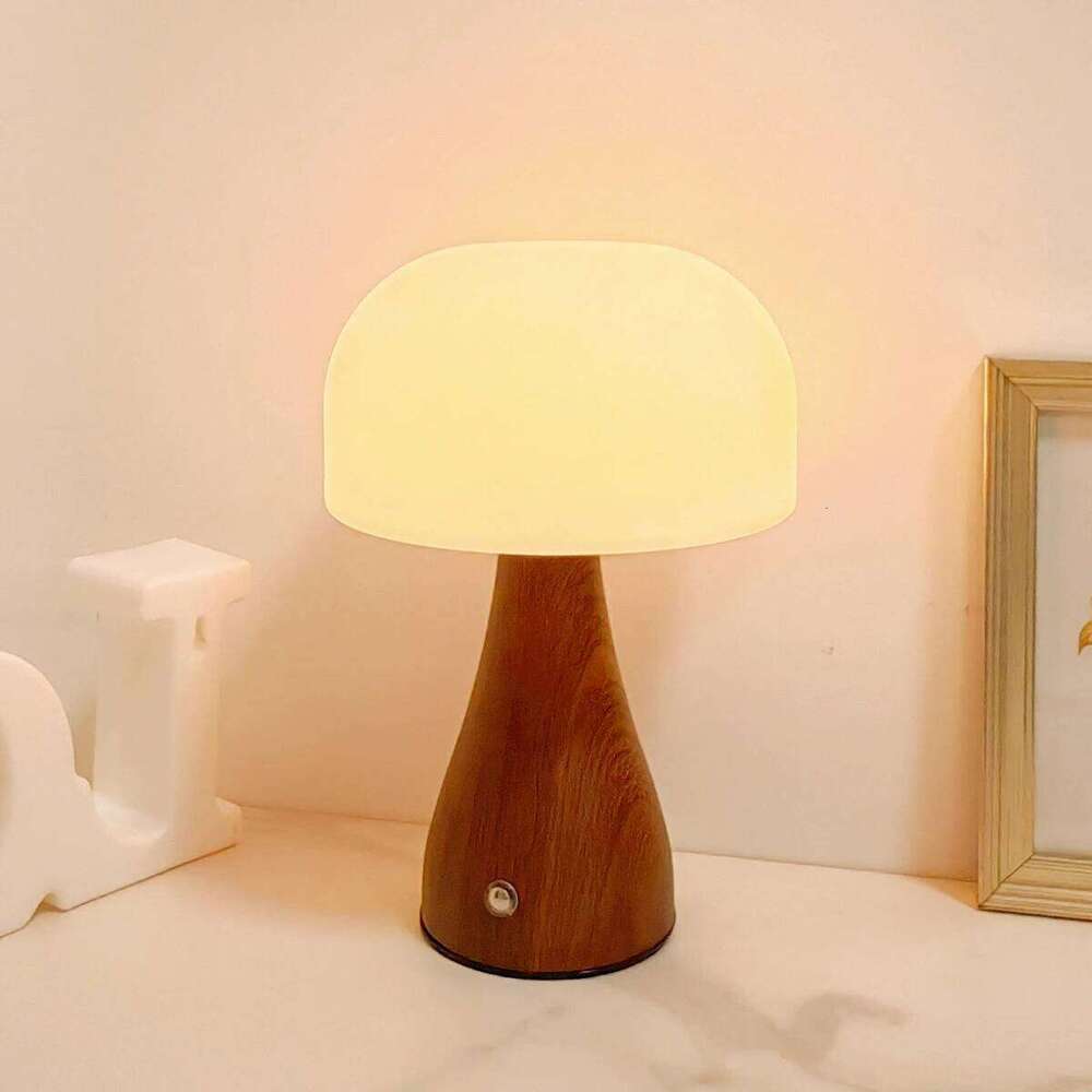 Modern Nordic LED Mushroom Desk Lamp with Touch Control, USB Charging, Perfect for Bedrooms, Bars, and Study Z260227