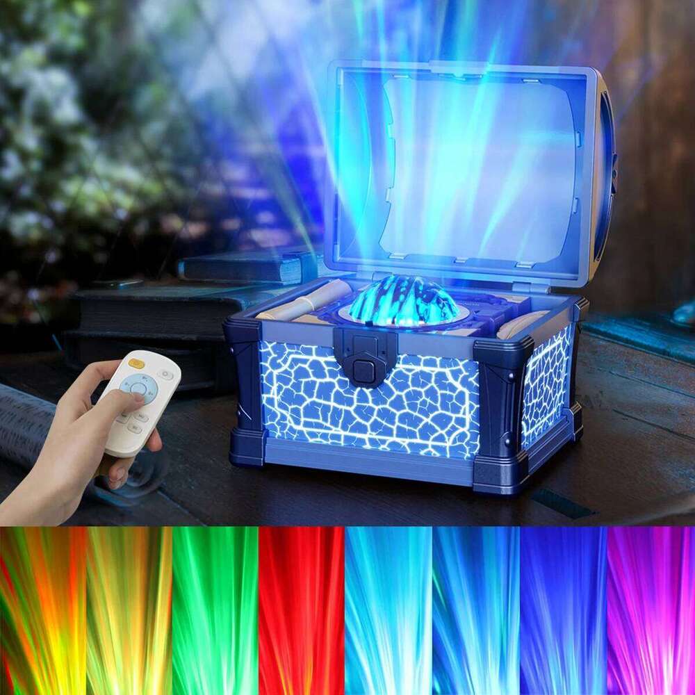 Galaxy Treasure Chest Northern Lights Projector Star Aurora Night Light for Bedroom with Bluetooth White Noise Timer Z260227