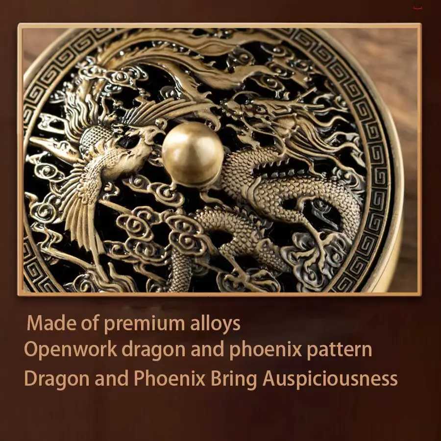 Incense Burner Alloy Dragon & Phoenix Hollow Relief New Chinese Style for Home DecorT260227