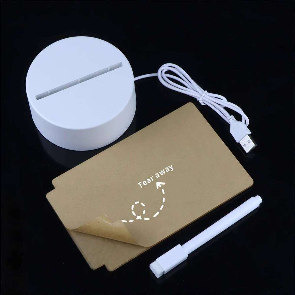 Creative Bedside Message Night Light USB LED Note Board Table Lamp With Pen Gift For Kids Children Girl Friend Decoration Z260227
