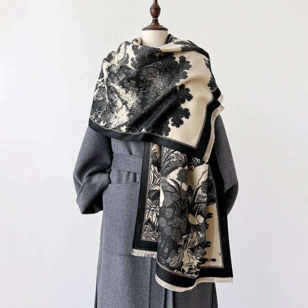 Scarf Women Winter Cashmere Blanket Thick Warm Femme Bufanda Luxury Brand Print Pashmina Stoles Poncho Z260226
