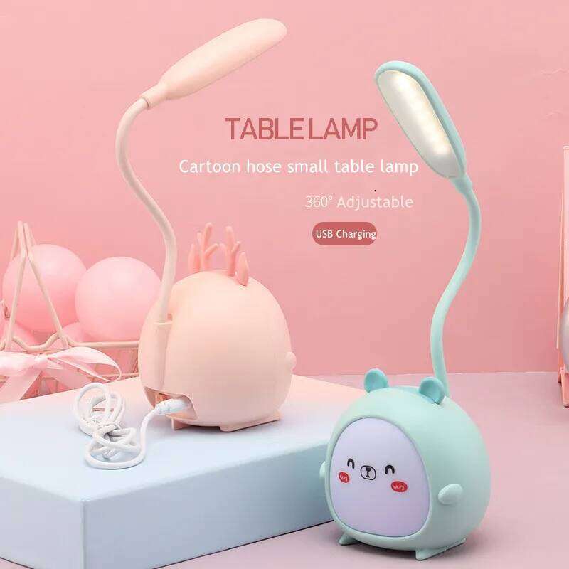 Desk Rabbit Cute Cartoon Lamp USB Rechargeable LED Reading Eye Protection Colorful Night Light New Z260227