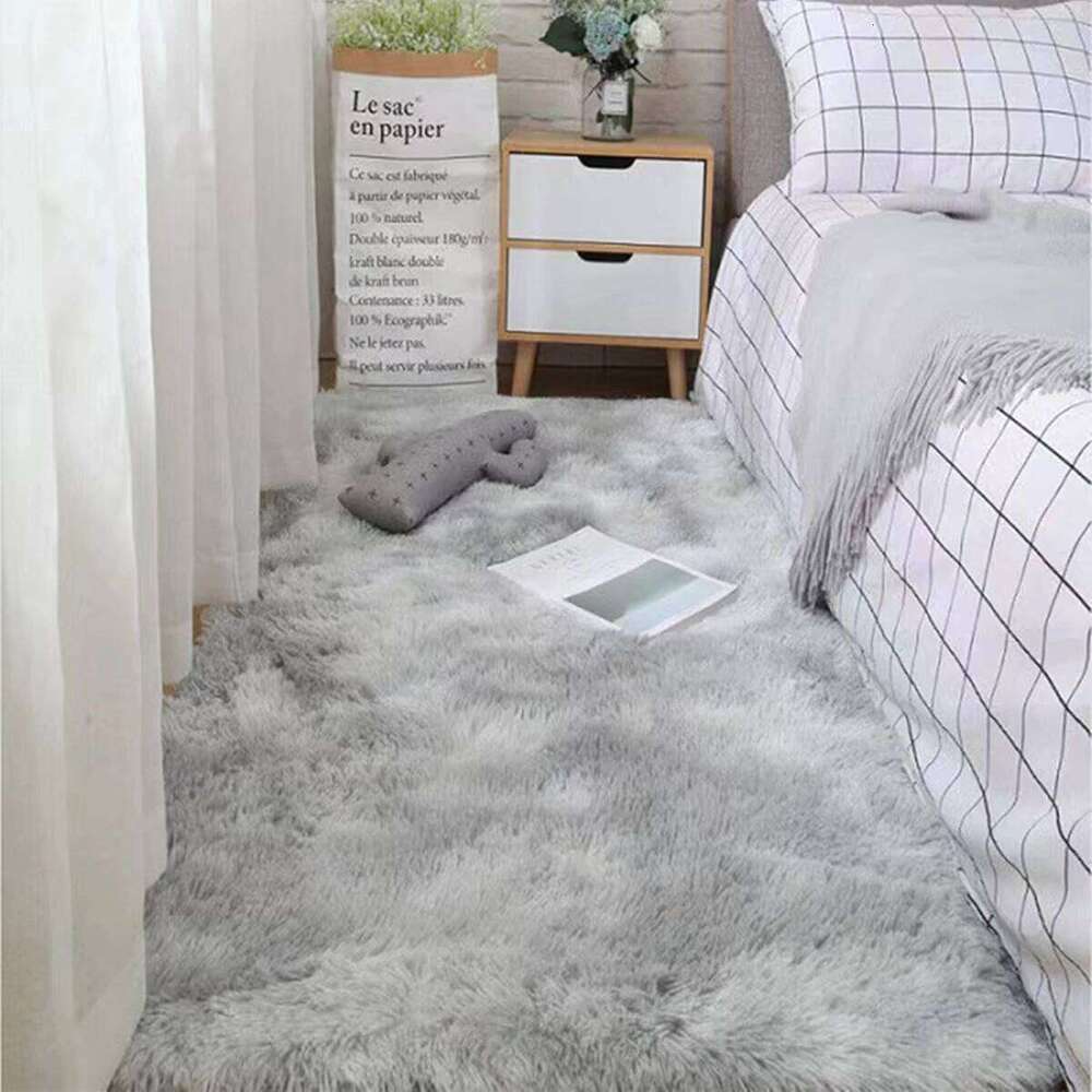 Area Rugs Bedroom Fluffy Non-slip Tie-Dyed Fuzzy Shag Plush Soft Shaggy Bedside Rug Living Room Carpet H260226
