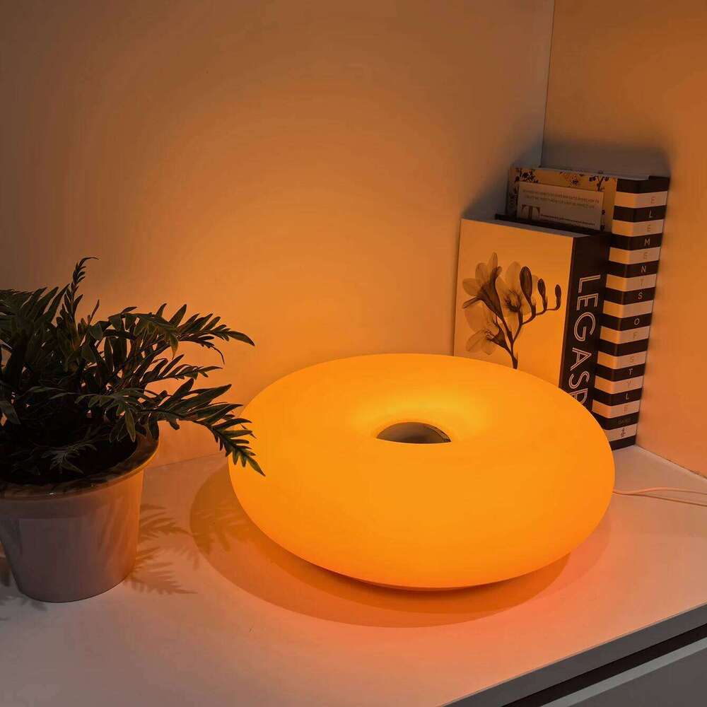 USB plug Doughnut table lamp bedroom bedside ambient light Bauhaus living dining room decorative lightNot glass Z260227