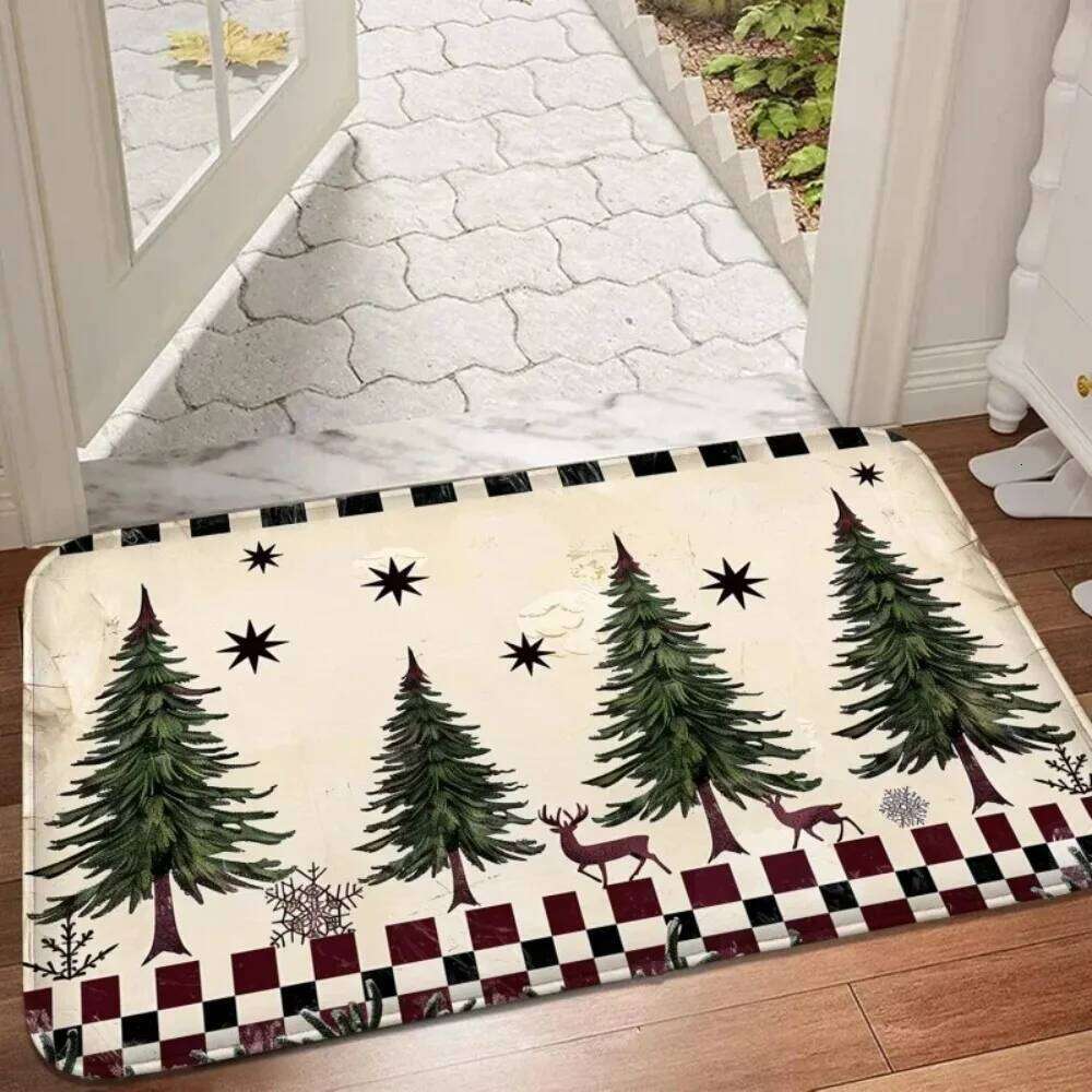 Christmas Welcome Indoor Outdoor Non-Slip Dirt Resistant Door Bedroom Bed Comfort Living Room Floor Mat H260226