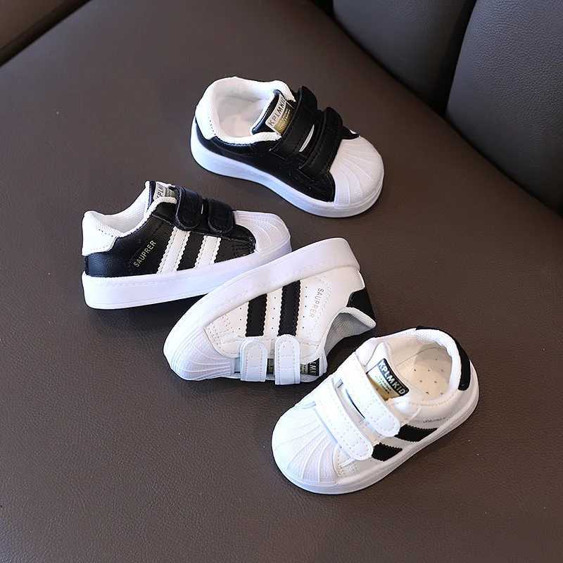 Kids Sneakers Iconic Shell Toe Non-marking Dual Strap Breathable Shoes for Toddler Baby Boys Girls Casual WalkingT260227