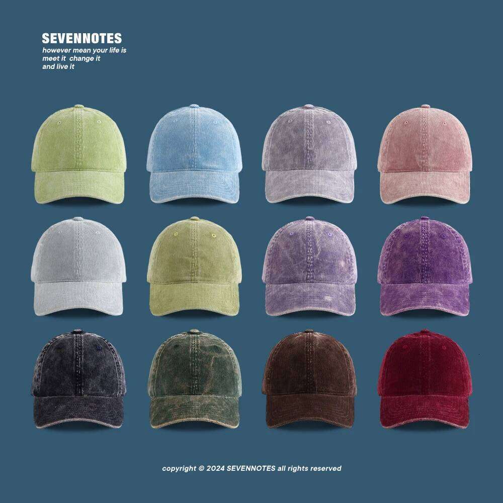 American Retro High-quality Corduroy Baseball Caps for Women Autumn and Winter New Versatile Washed Craft Casual Men's Hats Z260226