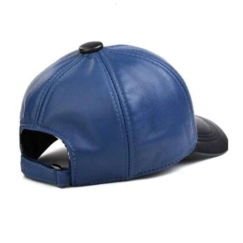 Sheepskin Baseball Cap Adjustable Block Fashion Spring Winter Candy Color Real Leather Hip Pop Hat Z260226