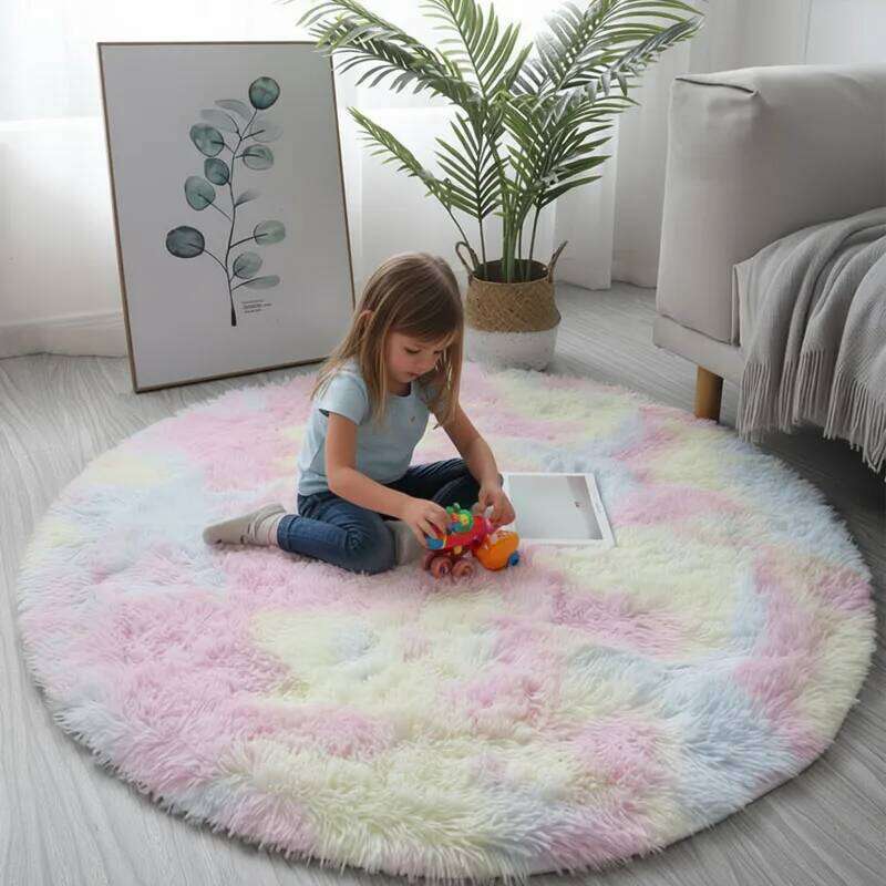 Super Soft Fluffy Round Rug Plush Carpet for Living Decor Cozy Bedroom Nursery Kids Room Home Floor Mat Decorative H260226