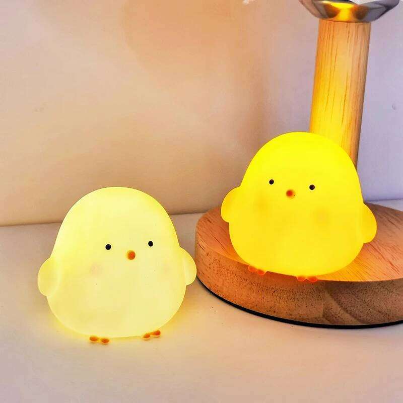 Cute Chicken Soft Lighting Small Night Bedside Lamp Decoration Bedroom Atmosphere Light Girl Children Gift Z260227