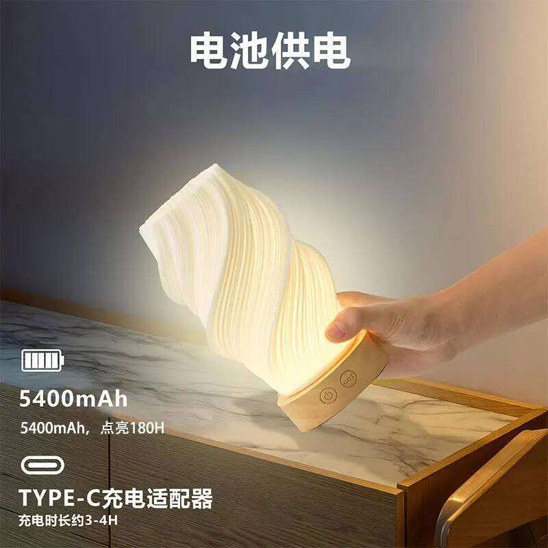 Creative French Cream 3D Desk Lamp Usb Charging Bedroom Bedside Atmosphere Lighting Dimming Three Color Temperatures Night Light Z260227