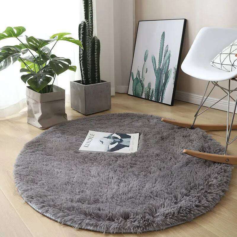 Plush Rugs Round Carpet For Living Room Sofa Foot Pad Fluffy Soft Kids Bedroom Cushion Balcony Hanging Basket Mat H260226