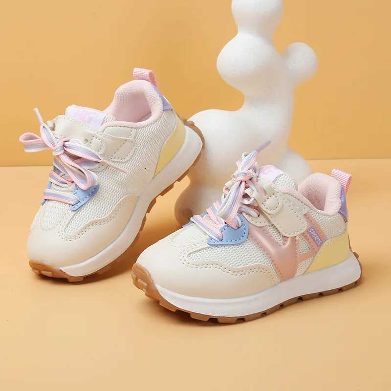 Kids Sneakers Dual Closure Multi-Material Antislip Shoes for Boys Girls Toddler Breathable Mesh Spring Autumn Sport CasualT260227