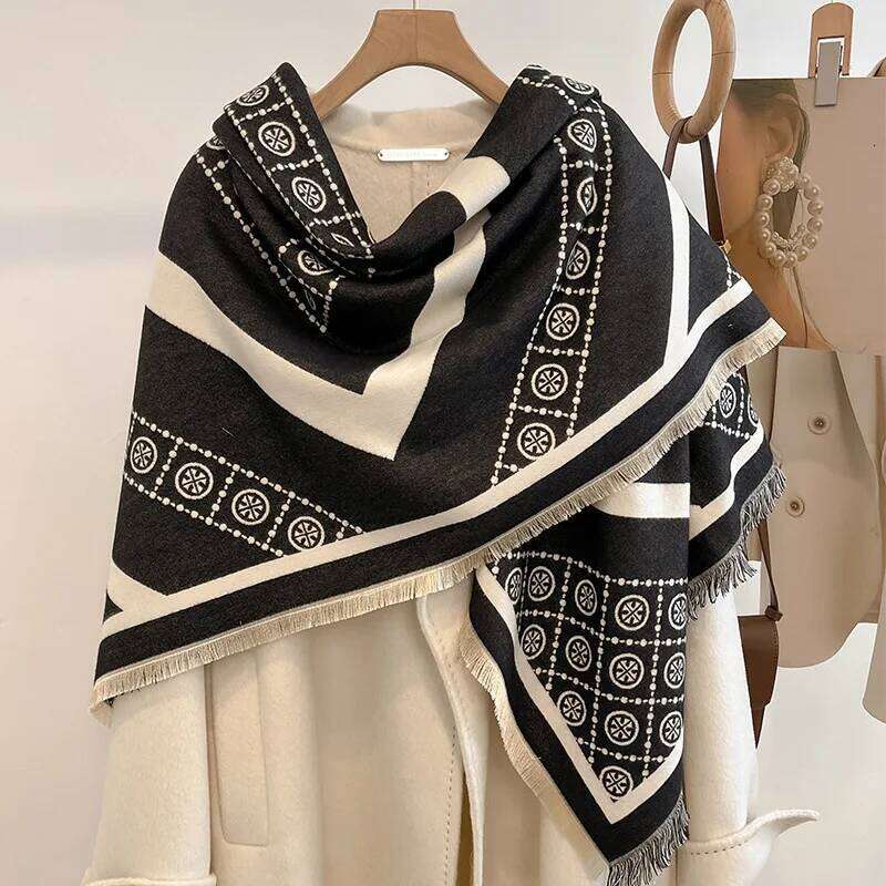 New Fashion Winter Cashmere Scarf Women Luxury Duplex Print Female Shawl Wrap Scarves Lady Thick Warm Blanket Echarpe Pashmina Z260226