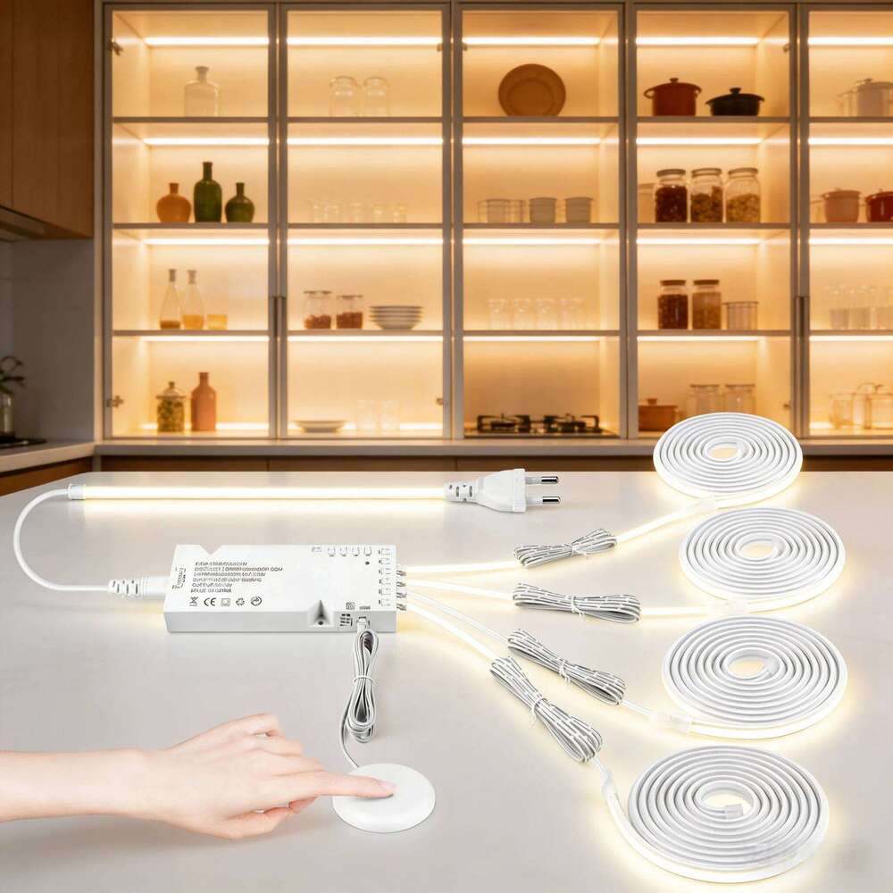 COB Neon Strip Light, Touch Control Thru Wood 25mm, 24V Pure Silicone LED Tape, Cuttable, Warm/Neutral White Light Z260226