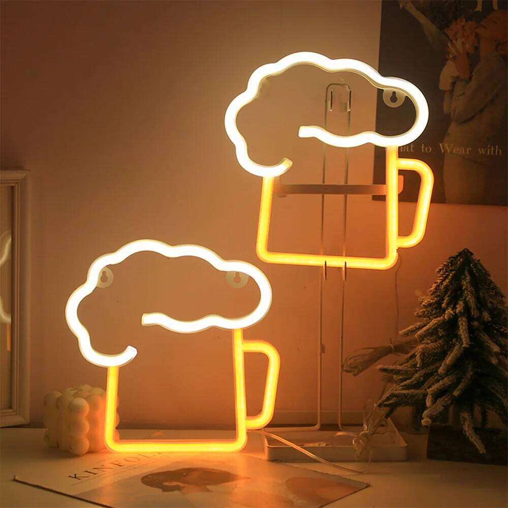 USB/Battery LED Sign Party Art Decor Room Bar Beer Lamps Wall Hanging Neon Signs Musical Note Night Lights Z260227