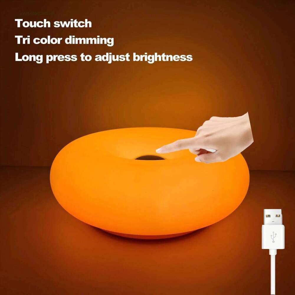 Bauhaus Donut Shaped Table Lamp USB Plug for Bedroom Bedside Living Dining Room Decor Ambient Light Not Glass Z260227