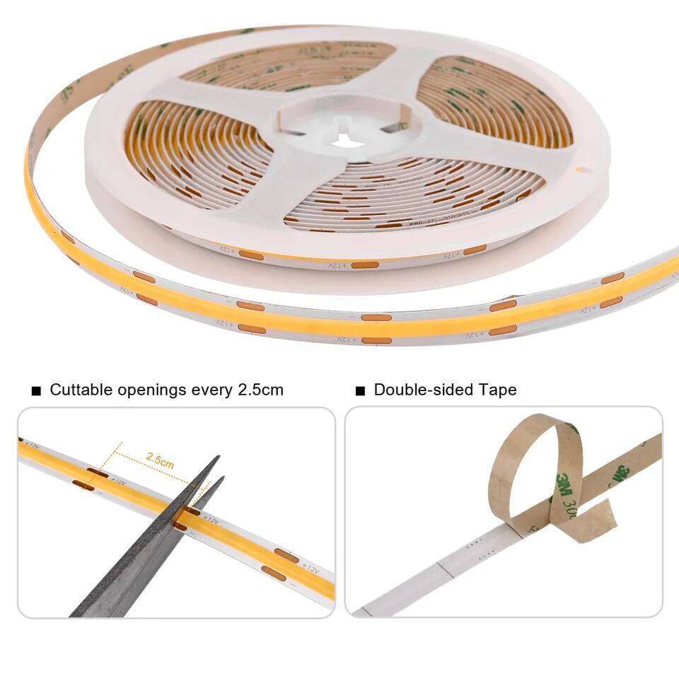 Under Cabinet COB LED Strip Light Collection Display Closet Bookcase Wardrobe Lamp Tape Penetrable Wood Dimmable Touch Sensor Z260226