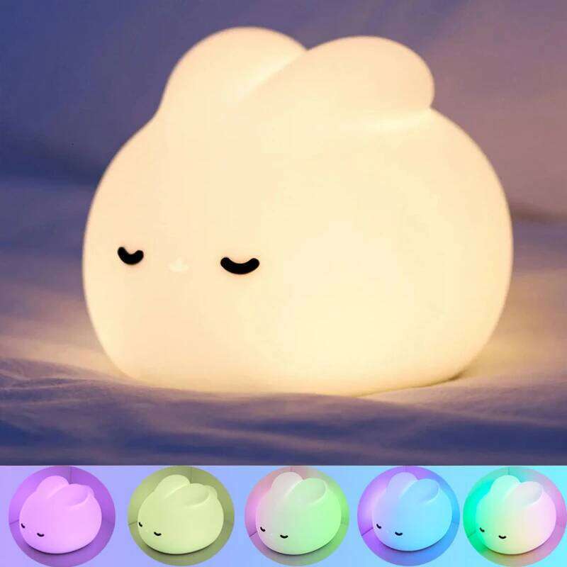 Rabbit For Kids Cute Bunny Lamp Gifts for Nursery Girls Boys Toddler Kawaii Room Decor USB Silicone Night Light Z260227