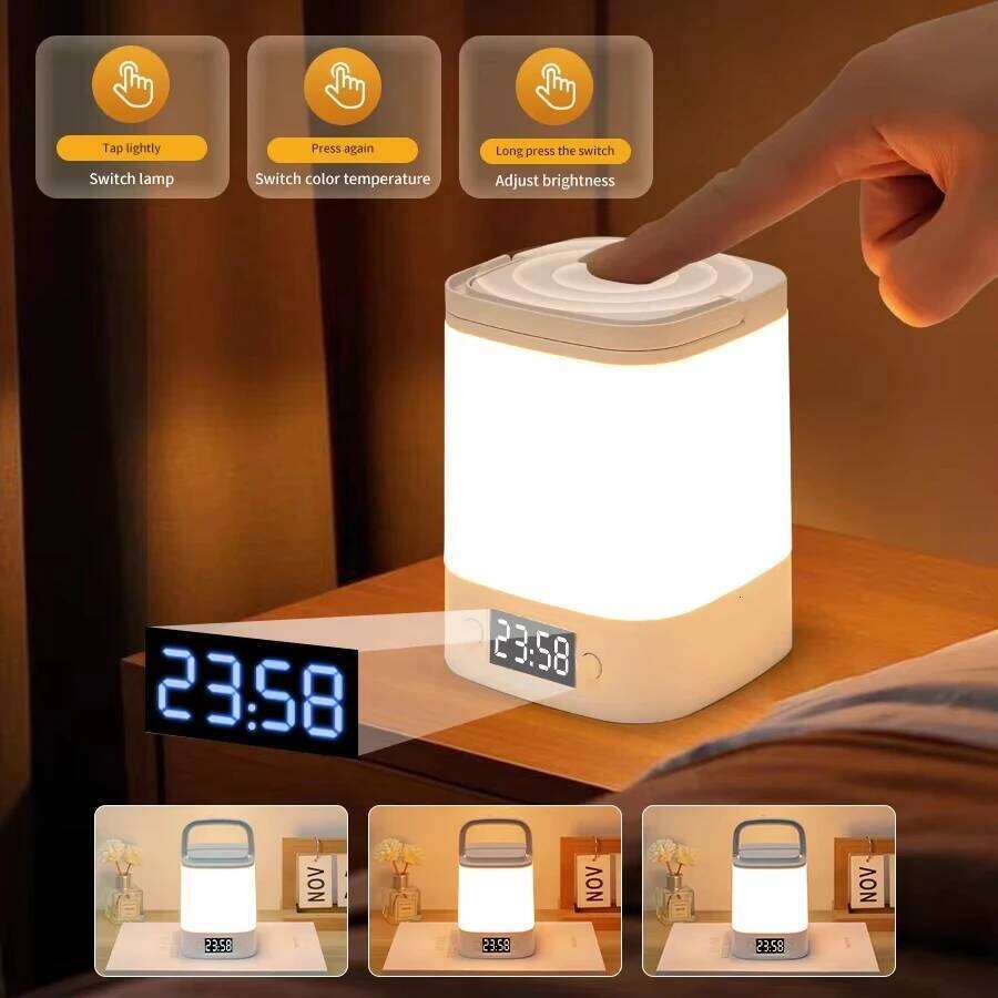 LED Night Light Bedside Rechargeable Desk Bedroom Baby Feeding Eye Protection Sleep Children's Room LightS Table Lamp Z260227