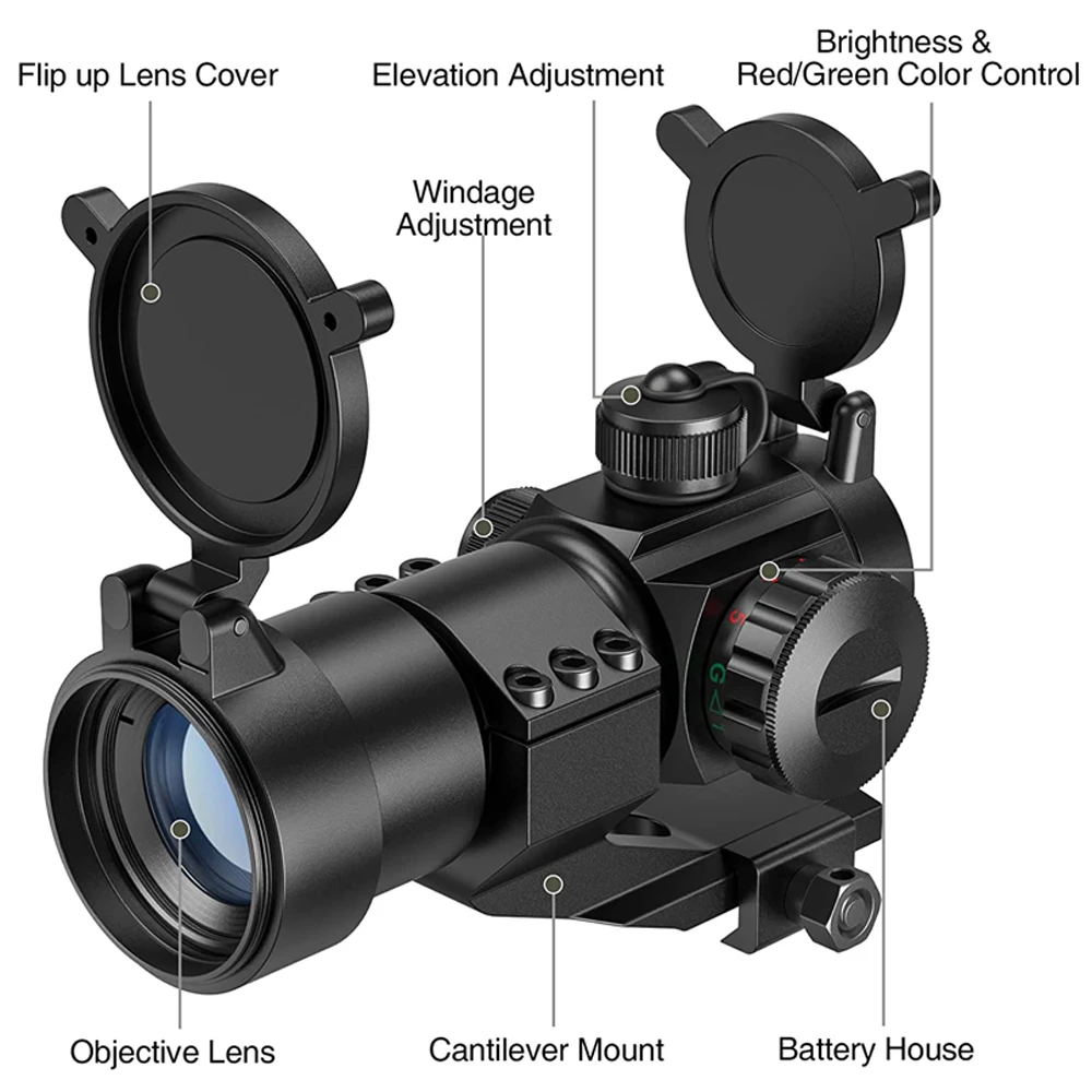 Tactical Reflex Stinger 4 MOA Red - Green Dot Sight Scope with PEPR Rail Mount