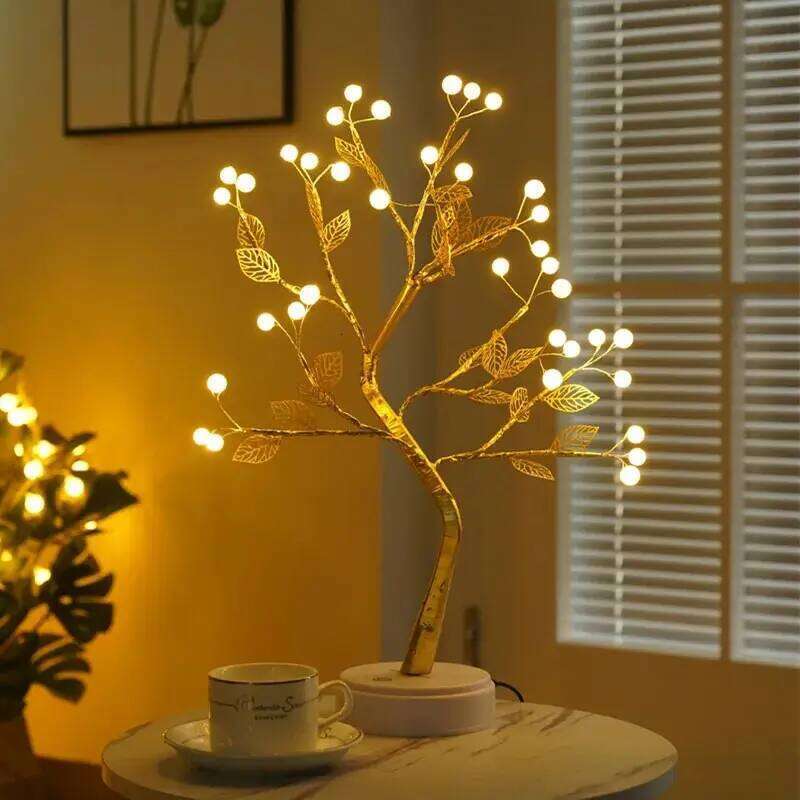 36/108LEDs Tabletop Tree Lamp, LED Atmosphere Night Lights, USB or AA Battery Lighting, for Camping Bedroom Holiday Party Decor Z260227