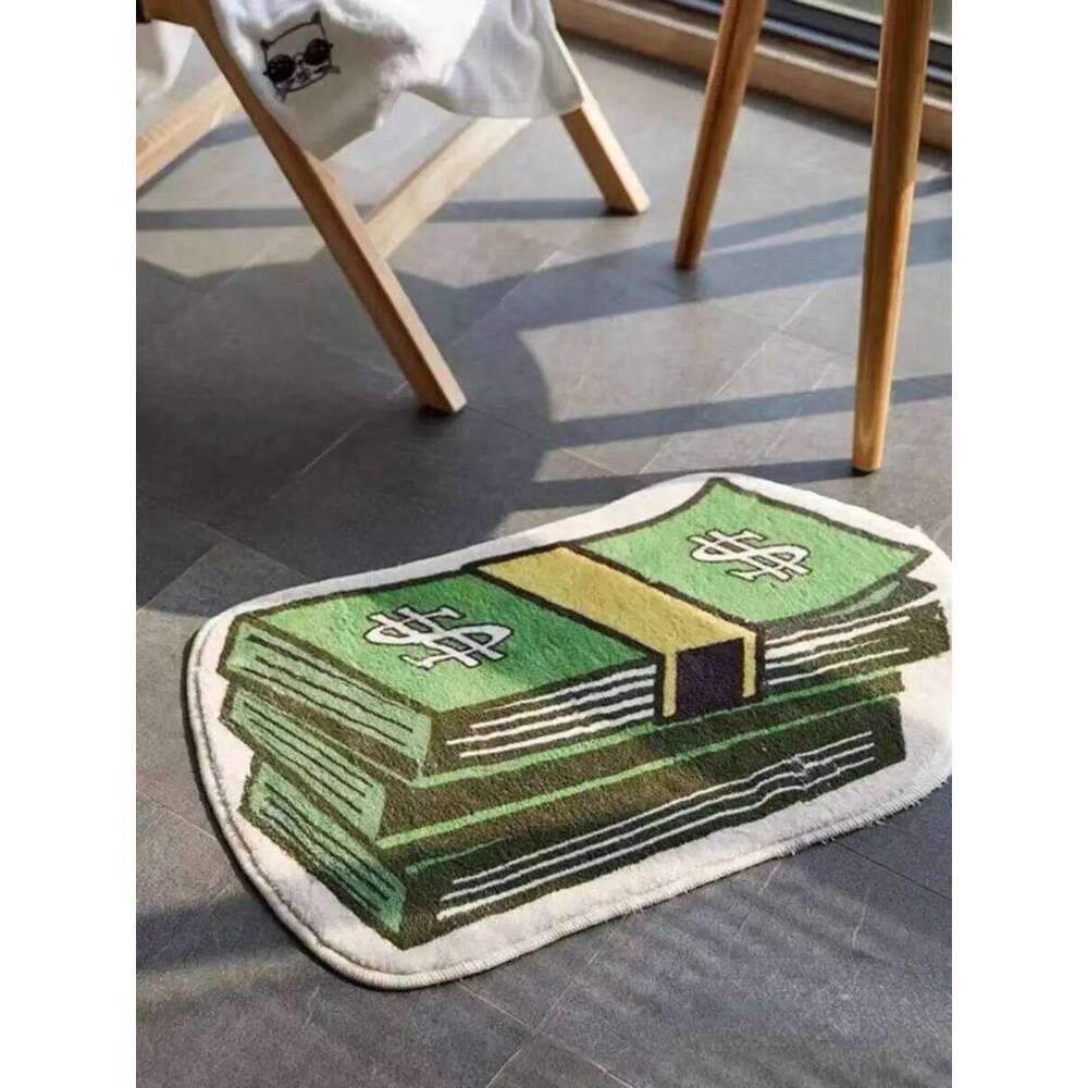 VIKAMA Cartoon Note Money Floor Mat Waterproof Anti-Fouling Anti-Static Entrance Sofa Living Room Bedroom Home Decoration Carpet H260226
