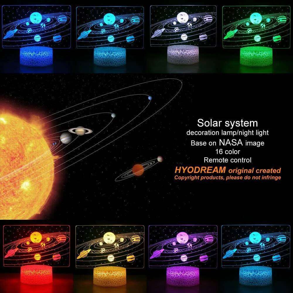 Solar System Nine Planets Lava Decor Night Light Space Universe 3D LED RGB Bedroom Sleeping Side Table Lamp For Birthday Gift Z260227