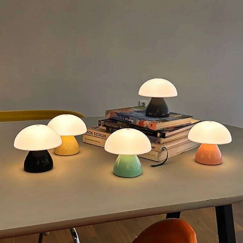 New Creative Night Mushroom Pat Bedroom Bedside Bar Dining Table Lamp Warm White Ambient Lights Z260227