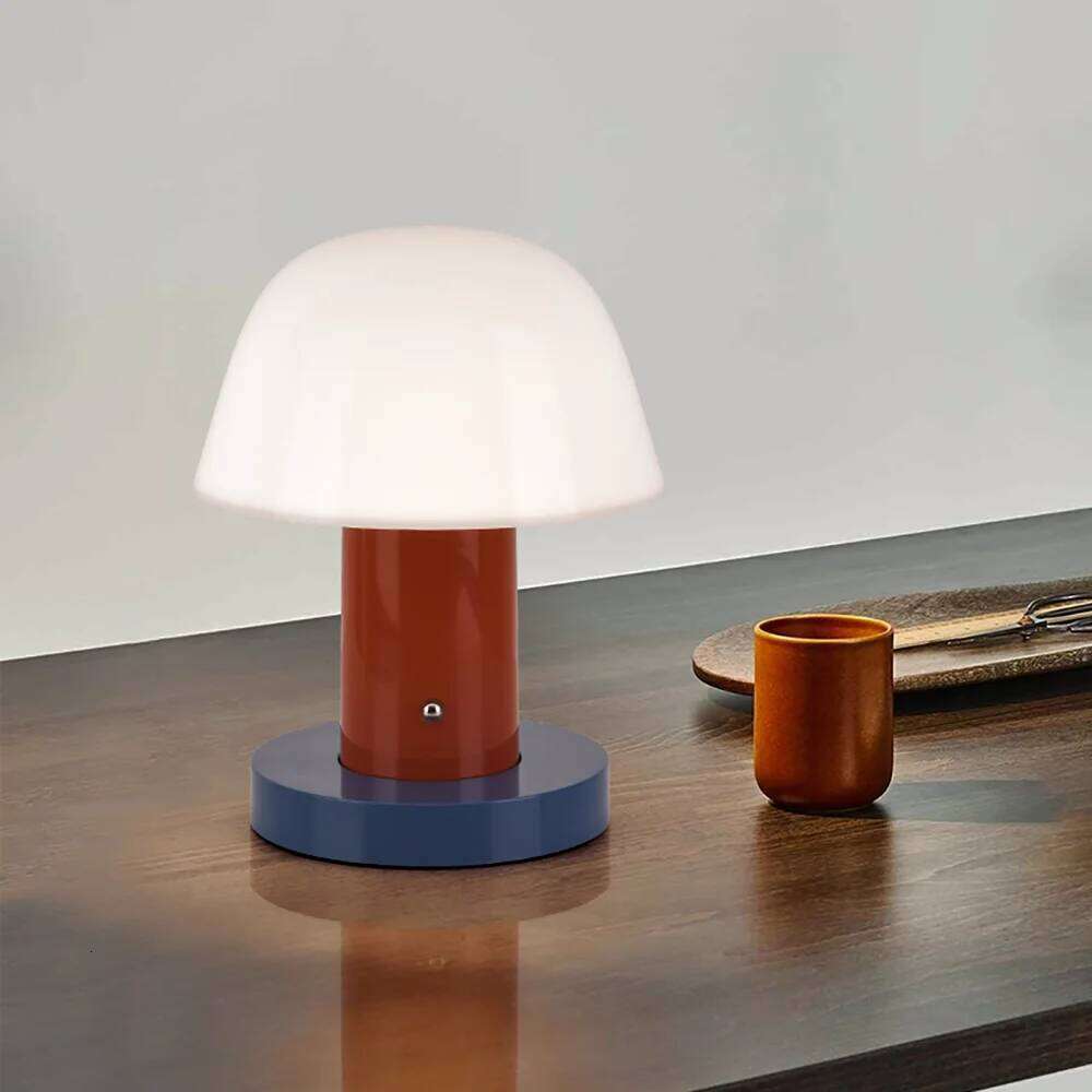 Mushroom table lamp bedroom bedside ambient LED touch switch USB charging restaurant coffee room decorative light Z260227