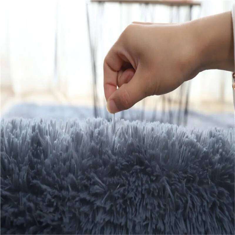 VIKAMA Solid Color Plush Children's Bedroom Soft Fluffy Mat Living Baby Room Nursery Playroom Decorated Area Carpet H260226