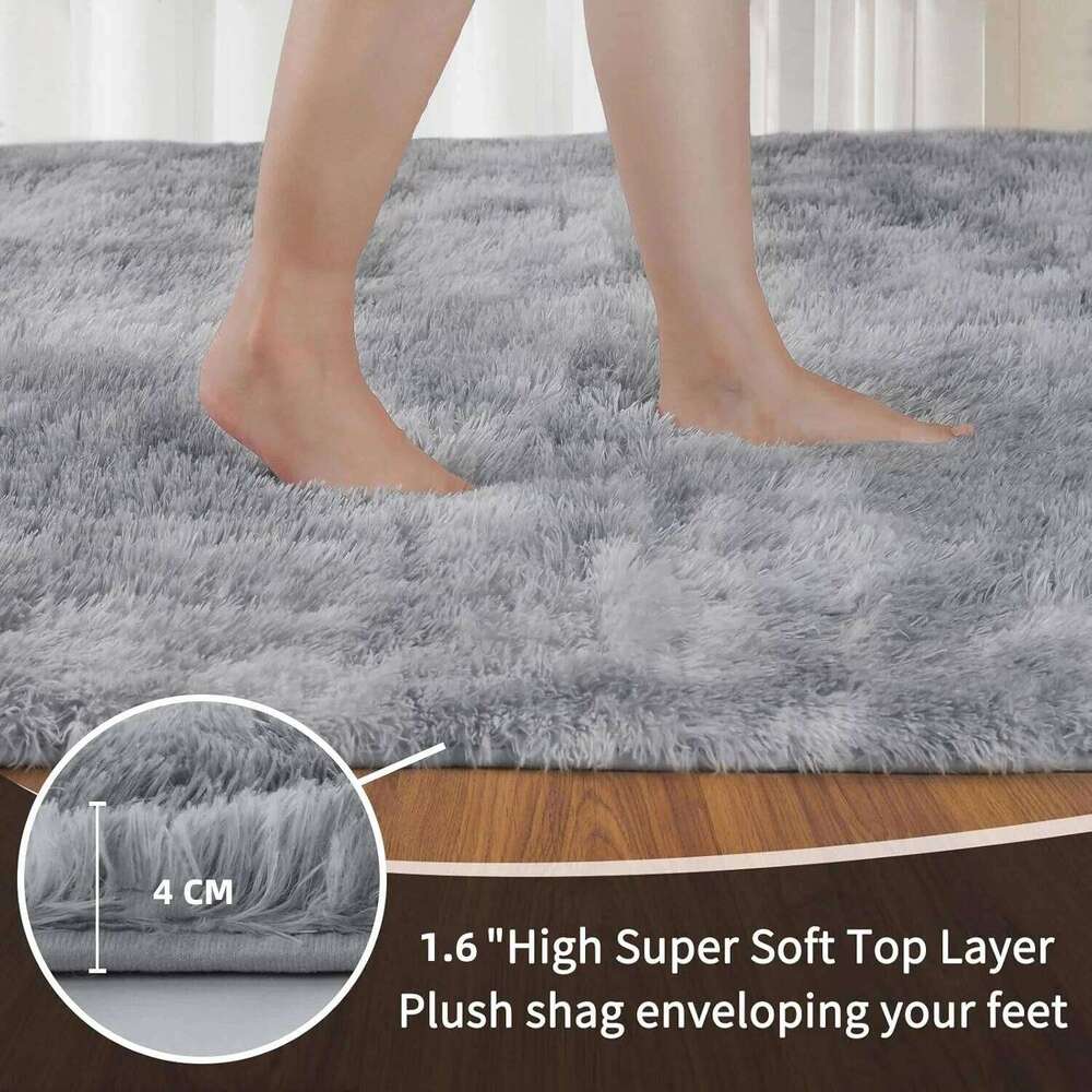 VIKAMA Modern Simple Living Area Carpet, Soft And Fluffy Children's Room Mat, Bedroom Bedside Rug, Home Decoration H260227 - view 5