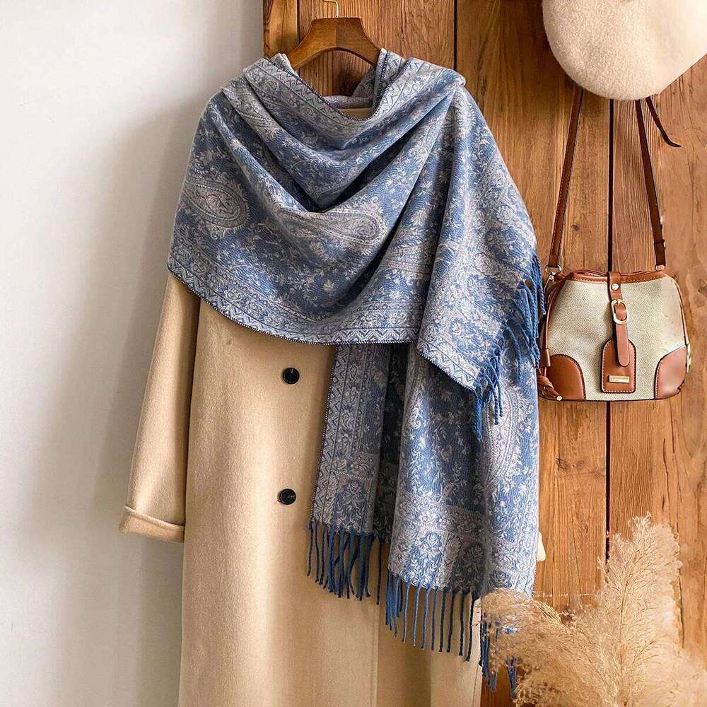 Bohemia Luxury Pashmina Hijab Scarf Long Muslim Paisley Print Cashmere Shawl Soft Turban Headband for Women Z260226