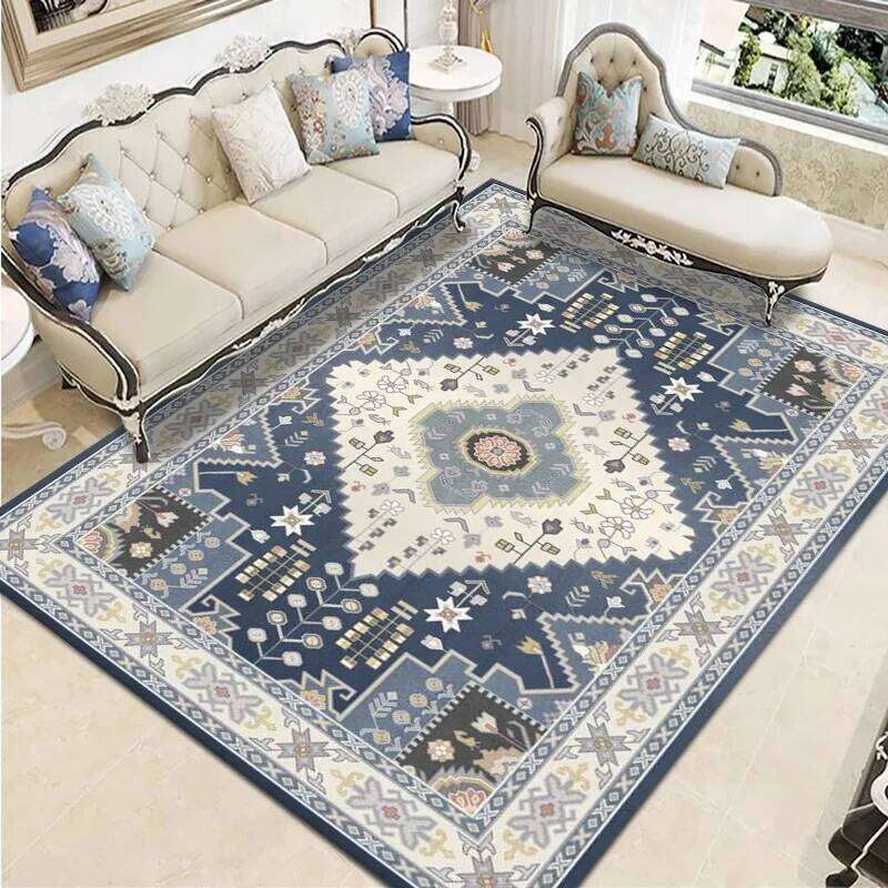 VIKAMA Bohemian Vintage Crystal Flocking Carpet Large Area Living Room Mat Bedroom Office Rug Muslim Prayer Home Decor H260226