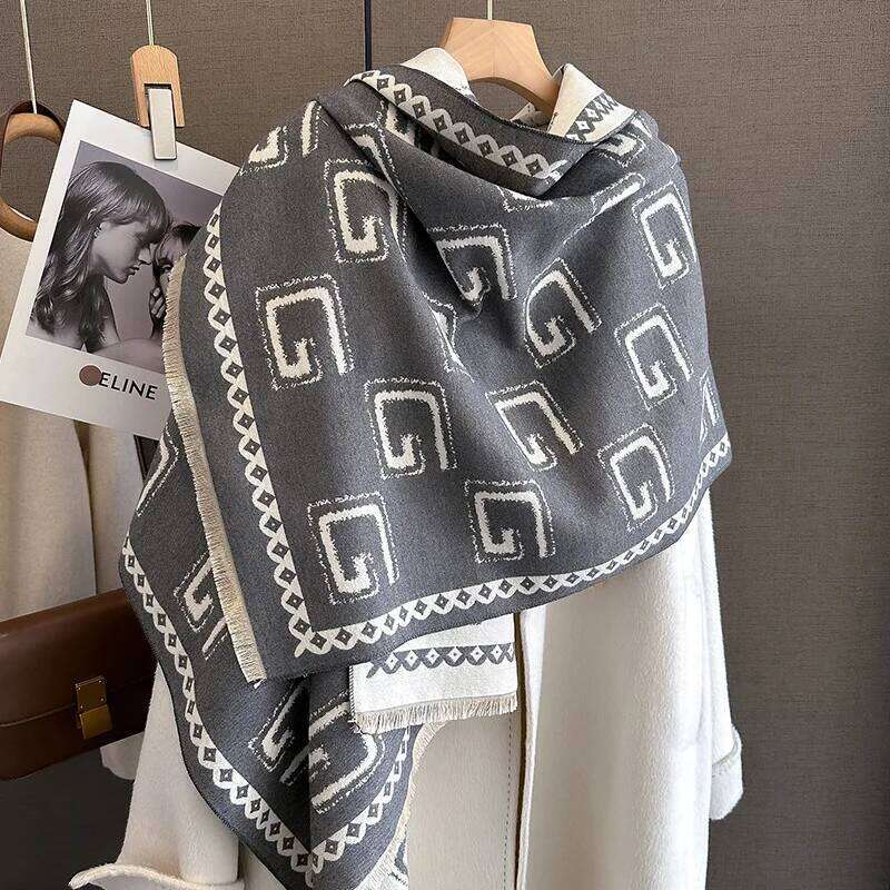 New Fashion Brand Women Pashmina Cashmere Winter Thick Warmth Shawl Wrap Coldproof Windproof Scarf Echarpe Blanket Z260226